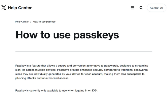 正宁苹果维修店铺分享iOS用户如何通过通行密钥(Passkey)登录 