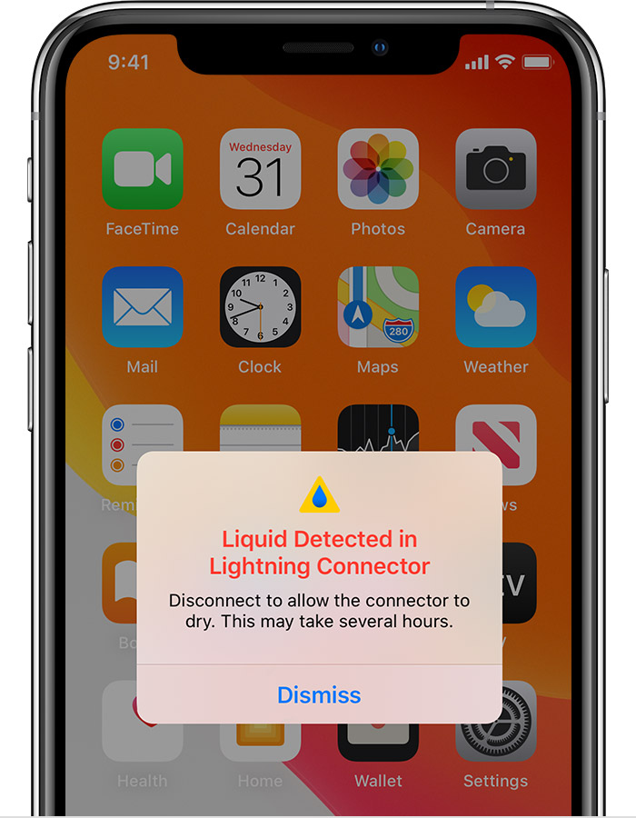正宁苹果手机维修分享iPhone 12 在充电时出现 “闪电接口检测到液体”的提示怎么办 